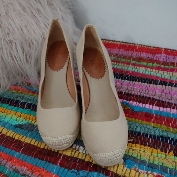 J. Crew Shoes - J Crew cream espadrille wedge size 6 like new